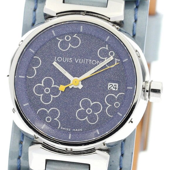 LOUIS VUITTON Tambour Q121B purple Dial Quartz Ladies Watch - Picture 8 of 11